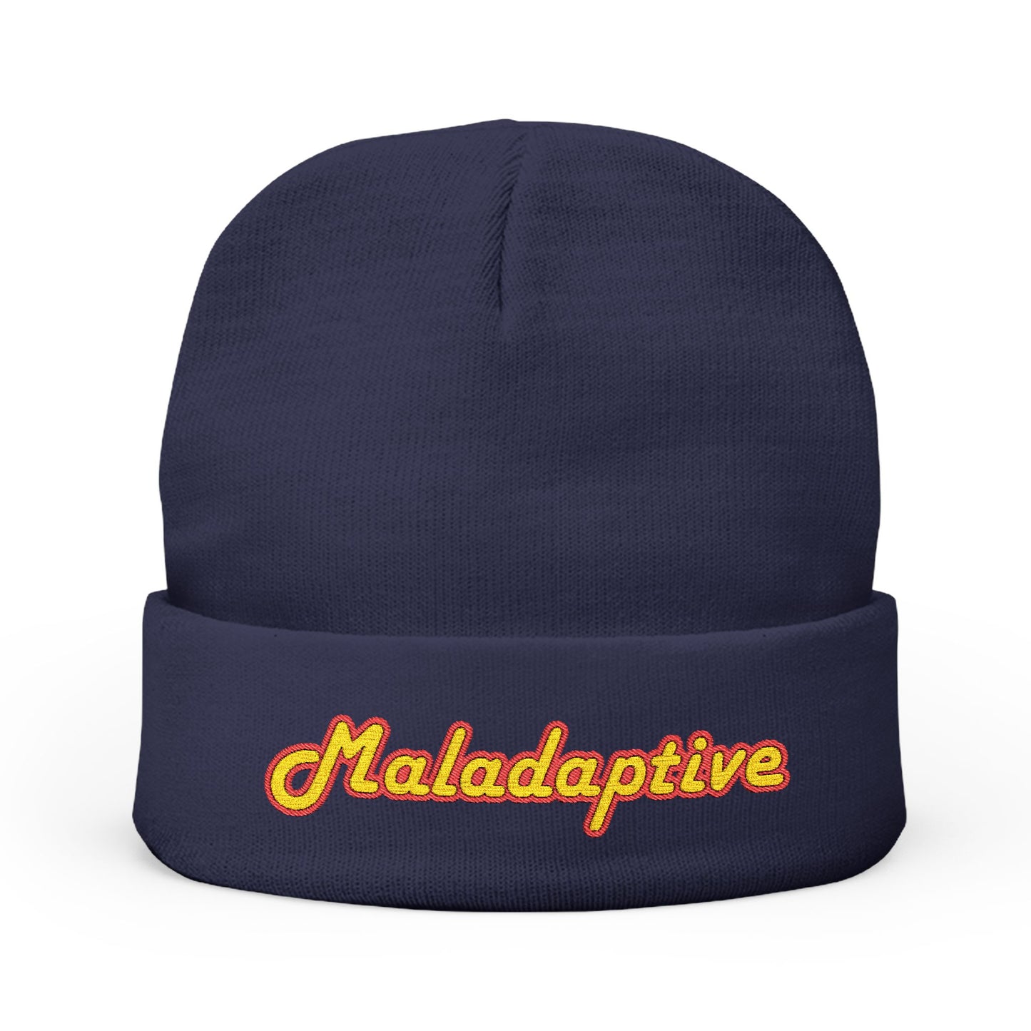 Maladaptive Embroidered Knit Beanie - Trendy Winter Accessory