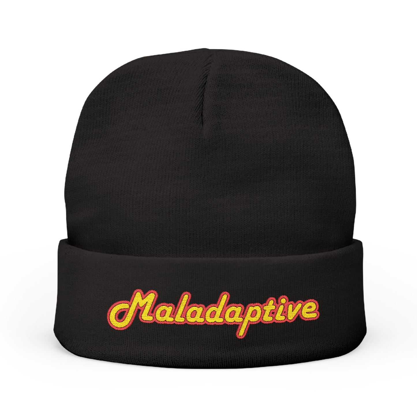 Maladaptive Embroidered Knit Beanie - Trendy Winter Accessory