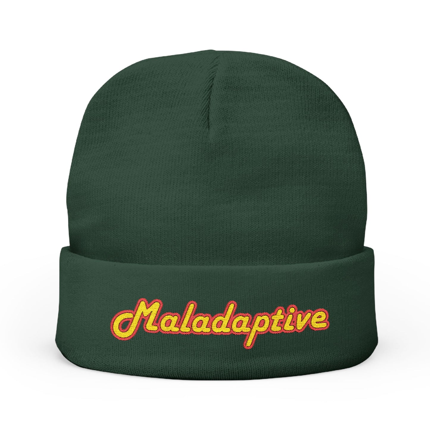Maladaptive Embroidered Knit Beanie - Trendy Winter Accessory