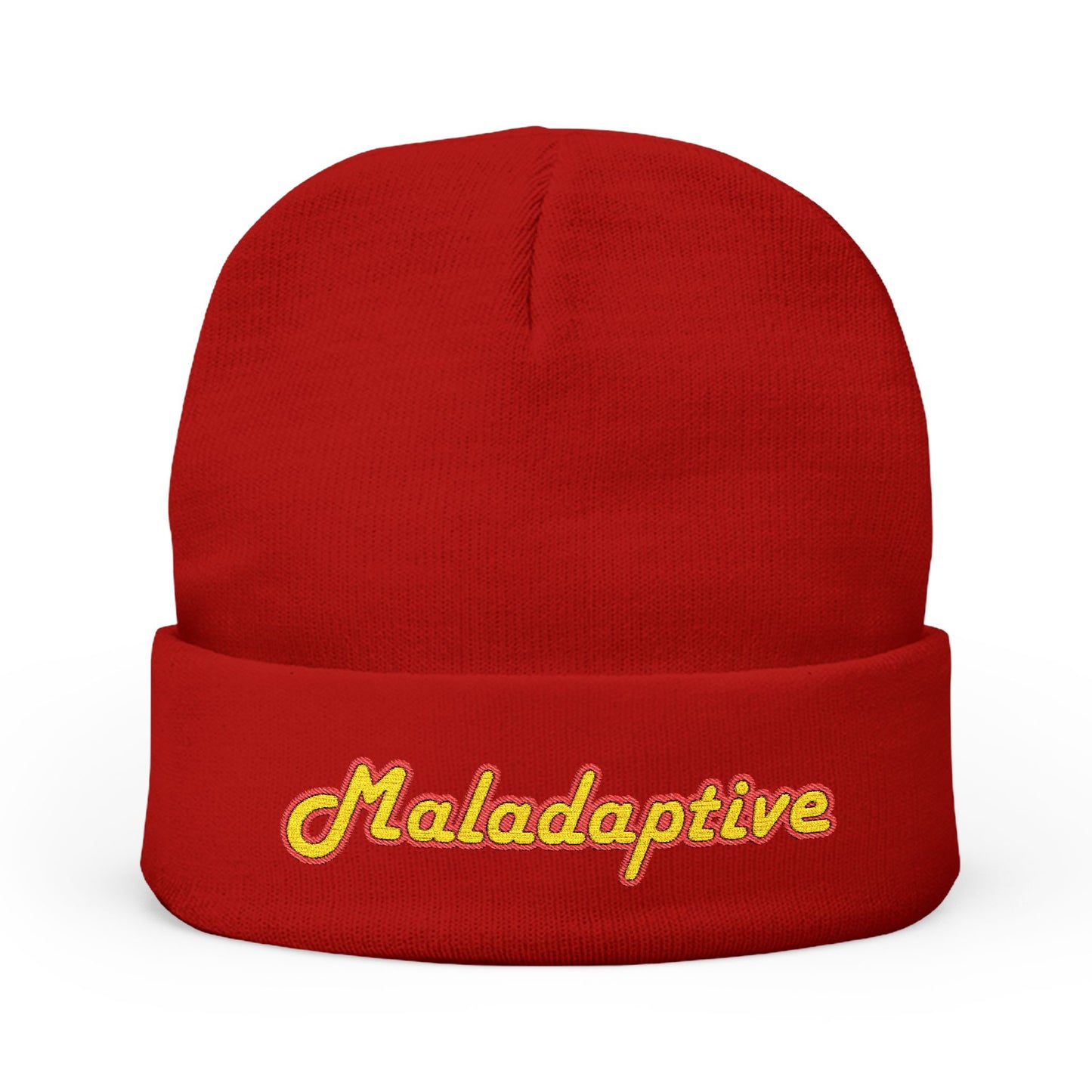Maladaptive Embroidered Knit Beanie - Trendy Winter Accessory
