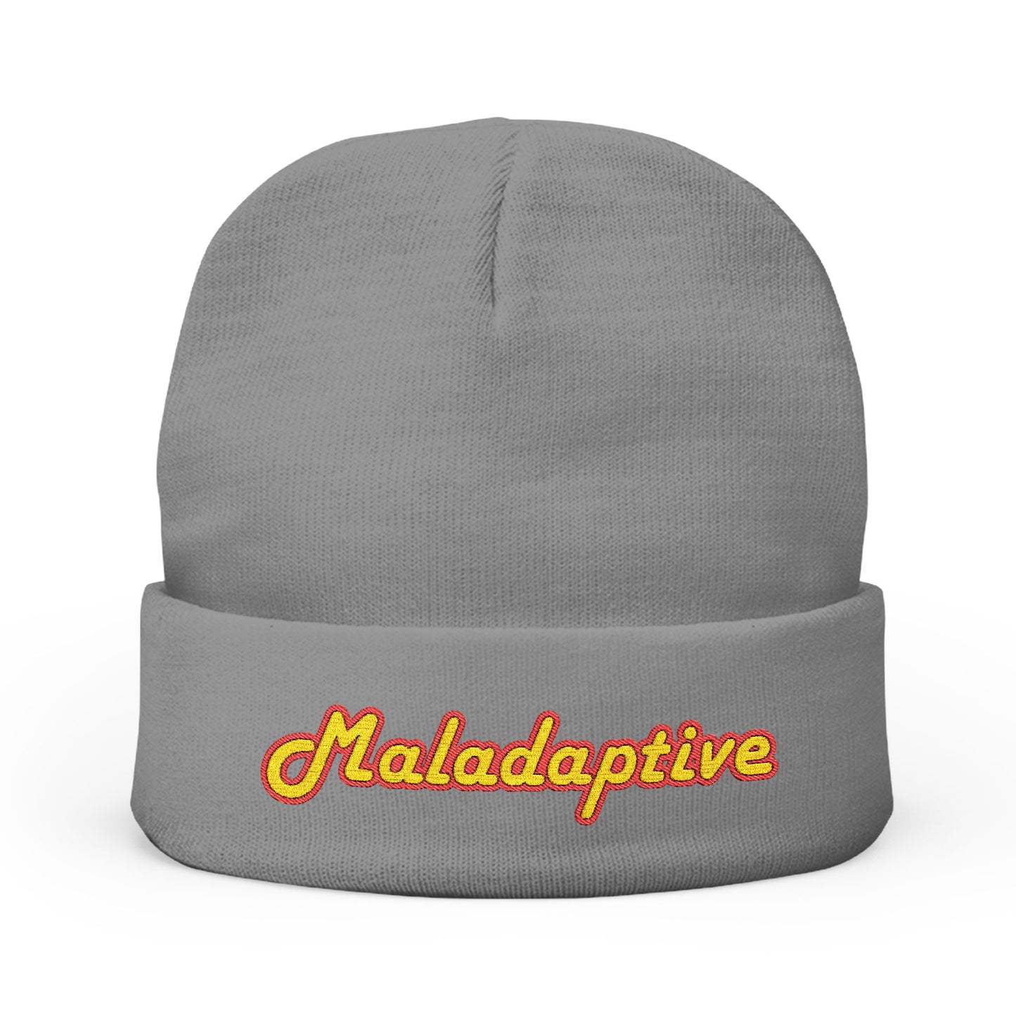 Maladaptive Embroidered Knit Beanie - Trendy Winter Accessory